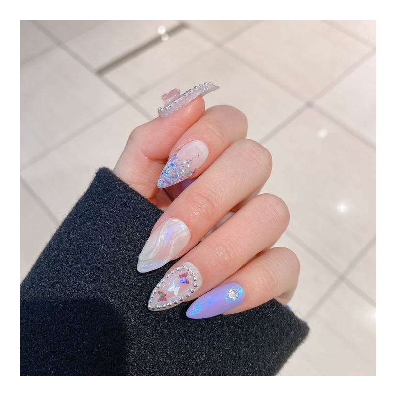MunNail Moon Nail Butterfly Nail 2 - Short Oval /