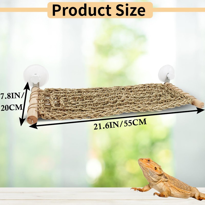 FlidRunest 21.6 x 7.8 in Seagrass Bearded Dragon Hammock for