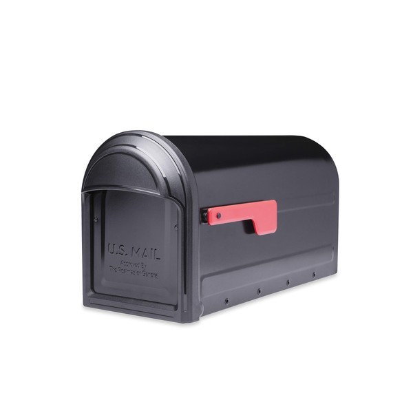 Architectural Mailboxes 7900-1B-R-10 Barrington Postmount Mailbox, Large, Black