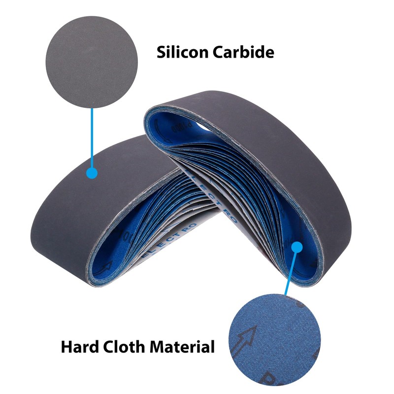 15 Pack 3 x 21 Sanding Belts, Extra Fine Grit