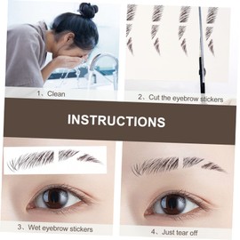 Minkissy Eyebrow Stickers 6pcs Temporary Brow Waterproof Fade Resistant Instant Full Brows for Women's Makeup