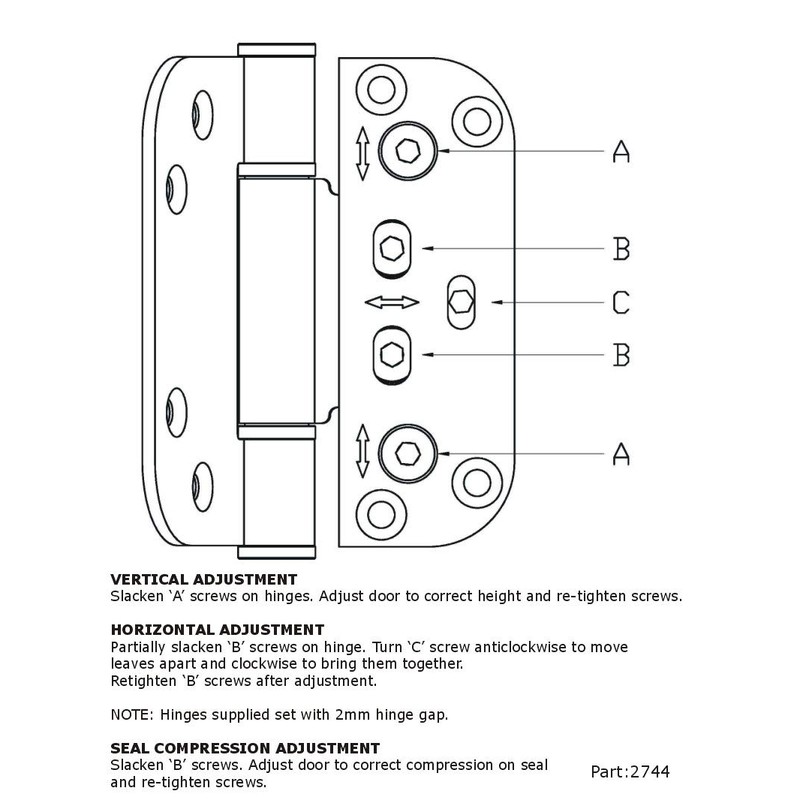 Nico Loadpro 3D Upvc Composite Butt Type Door Hinge White