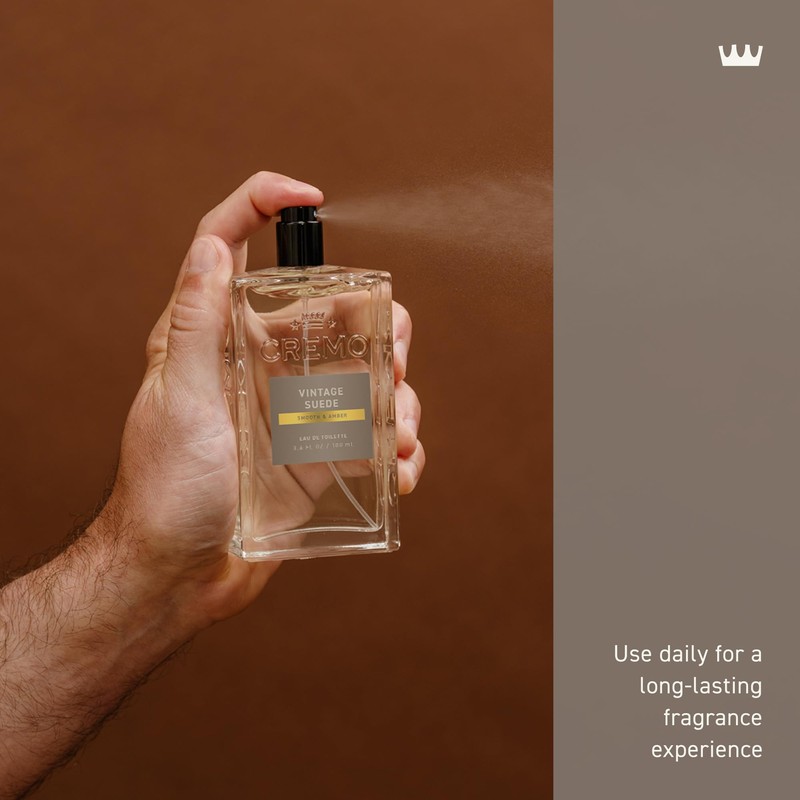 Cremo Cologne For Men - Vintage Suede Mens Cologne Spray,
