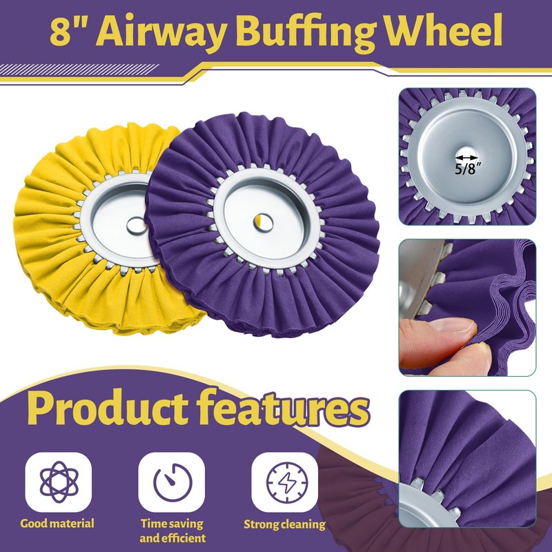 Liliful 12 Pcs 8" Airway Polishing Wheel Kit in Diameter