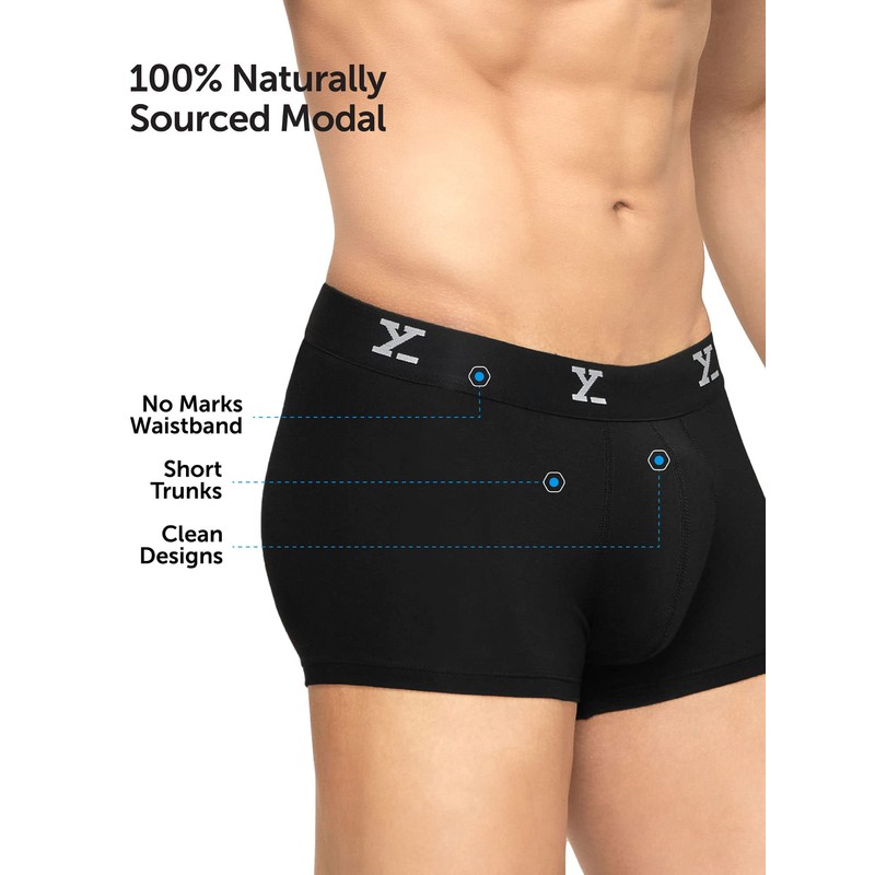 XYXX Men's Ace Micromodal Regular Fit Solid Antimicrobial Swimming Trunks