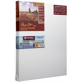 MASTERPIECE Z1MT-2228 Monet Pro 1.5" Deep Tahoe Heavy Plus 14.6 oz Cotton Stretched Canvas 22" x 28" White