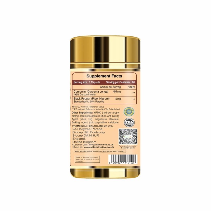 Vitaminnica Curcumin 95 | High Strength Curcumin Capsules containing 96.9%