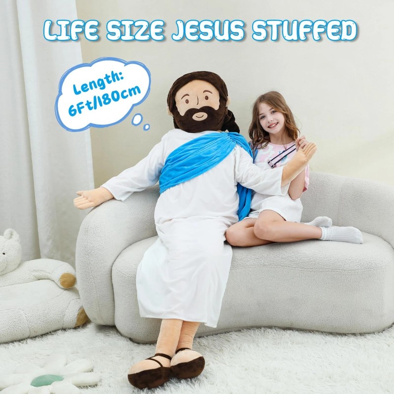 Yelakey Giant Jesus Plush 6 Ft Jesus Stuffed Doll Plushie