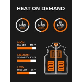 ORORO Men's Heated Down Vest with Battery, Lightweight Heating Vest with 800 Fill Power Down (Black, L)