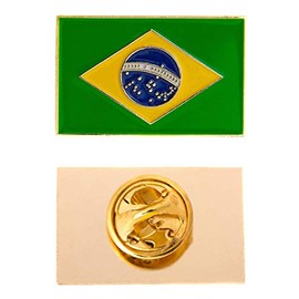 Desert Cactus Brazil Flag Lapel Pin Country Enamel Made of Metal Souvenir Hat Men Women Patriotic Brazilian (Rectangle Pin)