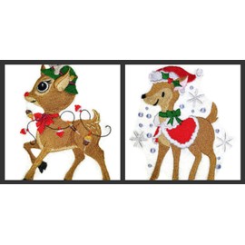 Catch A Little Christmas [ Rudolph] Embroidered Iron on/Sew patch [5."3.39"] [Made in USA]