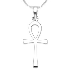 Heather Needham Sterling Silver Ankh Necklace on 18" Silver chain - ANKH SIZE: 30mm x 15mm x 1.5mm thick. Gift Boxed 8033/8500