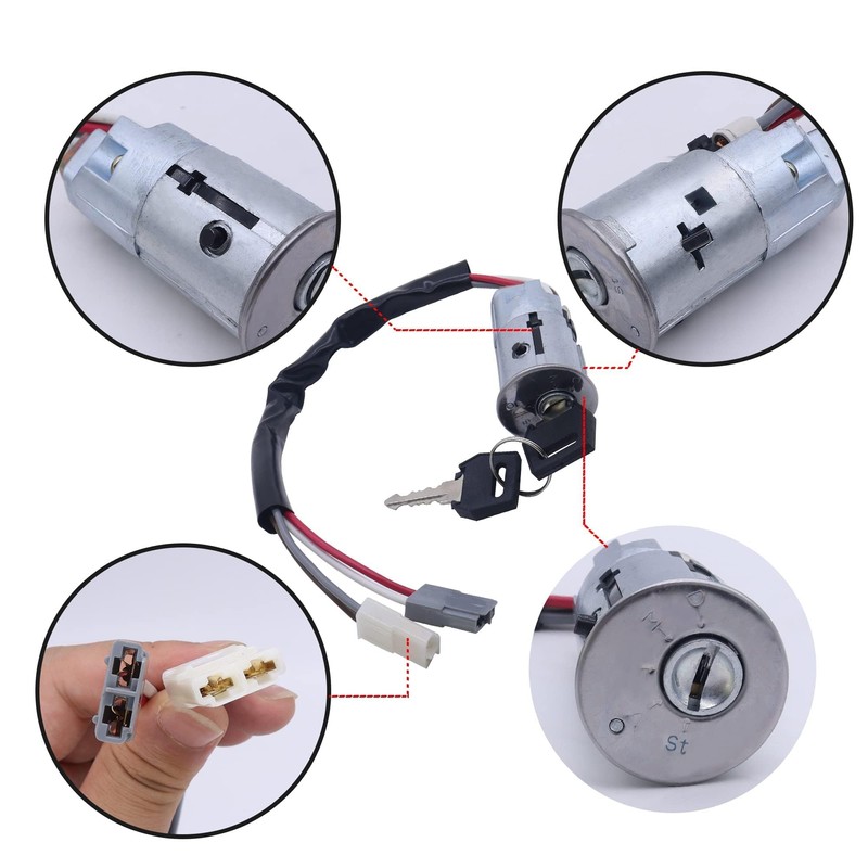 HISports Ignition key, car ignition switch, with 2 ignition keys,