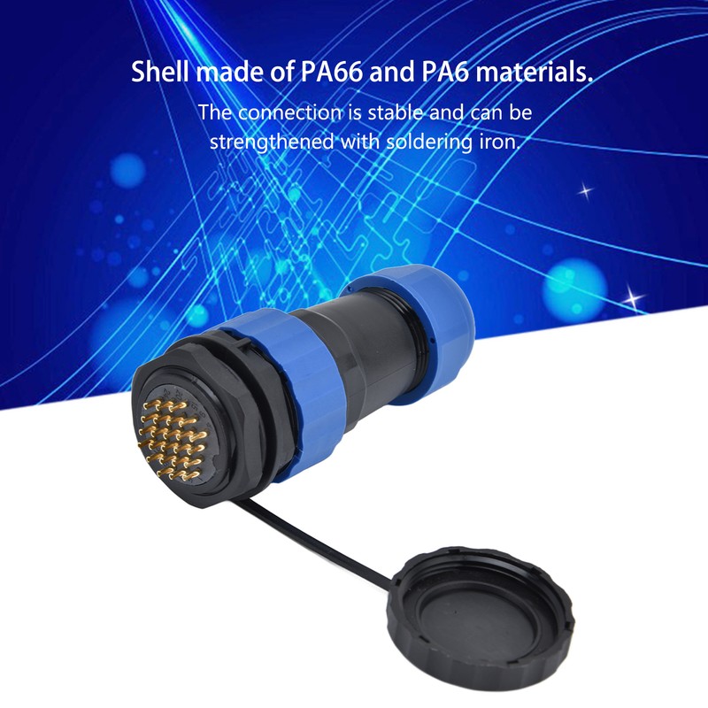 Waterproof Connector Back Nut IP68 Aviation Power Socket 5A for