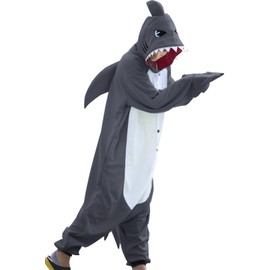 WOTOGOLD Animal Cosplay Costume Gray Shark Unisex Adult Pajamas Gray,Large