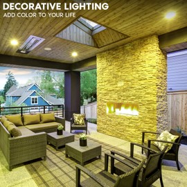 LUXRITE LED PAR38 Flood Yellow Light Bulb, 8W (45W Equivalent), Yellow Flood Light LED Bulb, Damp Rated, UL Listed, E26 Base, Indoor Outdoor, Holiday, Party, Decoration, Event, Home Lighting