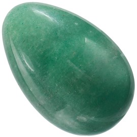 KYEYGWO Set of 4 Green Aventurine Healing Crystal Egg Set, Polished Oval Ball Gemstone Natural Palm Pocket Stone Figures Ornament Home Decor for Meditation Stress Relief Massage Stones
