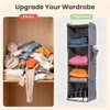4-Tier Hanging Closet Organizer, Foldable Shelves, Grey for Dorm RV