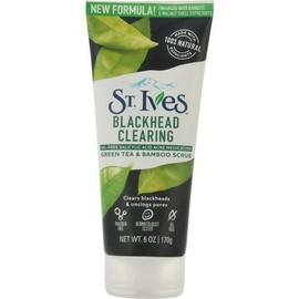 St. Ives Blackhead Clearing Face Scrub 6 oz with Salicylic Acid, Green Tea & Bamboo for Clearing Blackheads & Radiant Skin Repair Comfort Skincare Powder - Size: 6 Ounce (Pack of 2)