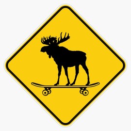 Moose Skateboarding Vinyl Sticker Waterproof Bumper Sticker Laptop Window 5"