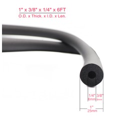 cSeao 1-Pack 1/4" ID Pipe Insulation Foam Tube for Guitar Stand, Exercise Machine Handle Protector and Roof Rack