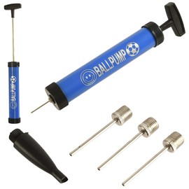 Portable Sports Ball Pump with 4 Nozzle Attachments – 34.4 cm Handheld Inflator for Footballs, Basketballs, Volleyballs, and Outdoor Toys HTUK