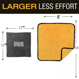 CarCarez 24 Pcs Microfiber Towel Plush Cleaning Drying Cloth 16x16" 380 gsm lint free