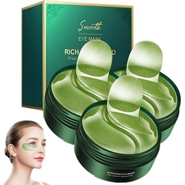 Avocado Eye Mask 60 Pcs - Best Collagen Patches For Fine Lines, Wrinkles,Parches Ojos Hidratantes con Colágeno, Reduce Bolsas, Ojeras, Fatiga, Hinchazón, Arrugas (3Set)