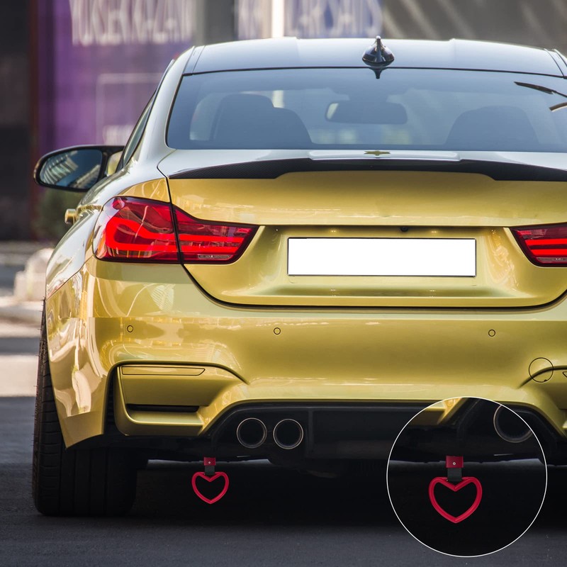 2 Pieces Rings Heart Shaped Car Handle Straps Drift Charm