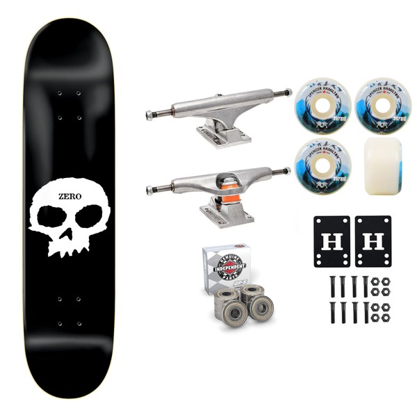 Zero Professional Skateboard Complete Single Skull 8.25" with Independent Trucks,