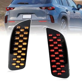 PGTOPONE Full LED Rear Bumper Reflectors Fog Brake Tail Light Lamps Compatible with Mazda CX50 CX-50 2023 2024 Turn Signal Feature Accessories