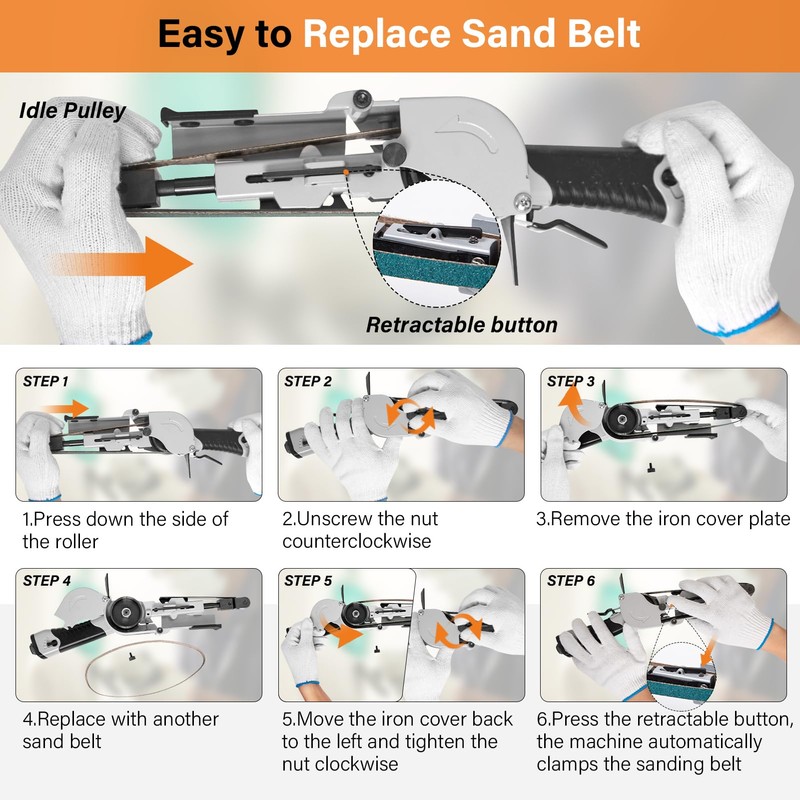 3/4" x 20.5" Air Belt Sander, Mini Belt Sander for