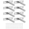 QWORK® Pack of 8 Invisible Shelf Brackets - 75 mm