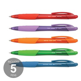 Motivational Pen Set / 5 Multi-color Inspirational and Funny Pens Gift Set