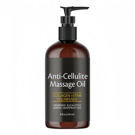 100% Natural Anti-Cellulite Massage Oil – Essential Oil Blend for Skin Tightening, Stretch Mark Reduction & Smooth, Firm Skin, 8 fl oz
