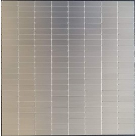 FLEXIPIXTILE, Modern Aluminum Mosaic Tile, Peel & Stick, Backsplash, Accent Wall, Pack of 10, Silver Brick