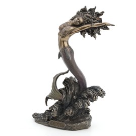 Veronese Design 10 5/8 Inch Yemaya Goddess of The Seas Cold Cast Resin Bronze Finish Santeria Sculpture