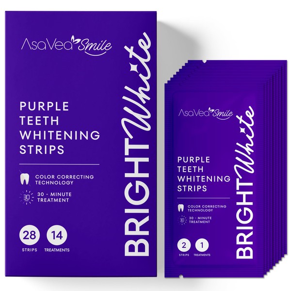 Purple Teeth Whitening Strips for Teeth Whitening, Teeth Whitening Without The Sensitivity, Enamel Safe Teeth Whitening Strips for a Brighter Smile, 28 Strips