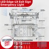 LED Exit Sign LED Edge-Lit Exit Sign Emergency Light, 120-347V,