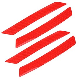 Yctze Reflective Warning Strip Stickers, 4 Pieces, Car Wheel, Eyebrow, Bumpers, Safety Warning Strips, Tape Sticker, Decal, Red, Reflective Stickers