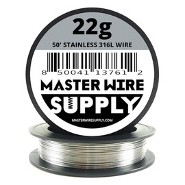 Stainless Steel 316L - 50' - 22 Gauge Wire - 50ft - 0.65mm - 0.025in - Master Wire Supply