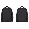 Unisex Fleece-Lined Solid Basic Plus Size Sweatshirt Winter Navy 4XL