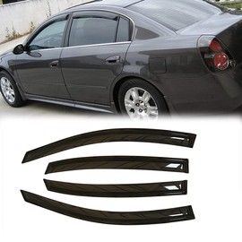 Deebior 4pcs Out-Channel Tape On Side Wind Deflector,Dark Smoke Sun Rain Guards,Nice Window Visors fit for 2002-2006 Nissan Altima 94722