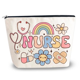 YINSSA Nurse Gifts For Women Nurse Appreciation Gifts Makeup Bag Nurses Week Gift for Nursing Graduates Medical Assistant Birthday Certified Nurses Day Gifts For Work Travel Cosmetic Bag