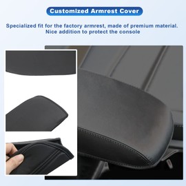 CDEFG Compatible with VW Tiguan 2 MK2 2016-2022 2023 / Seat Tarraco FR Car Armrest Box Cover Center Console Saver Covers leatherette leather R-Line Allspace Accessories (Black Line)