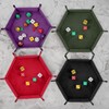 SIQUK 4 Pieces Dice Tray Hexagon Dice Rolling Tray Folding