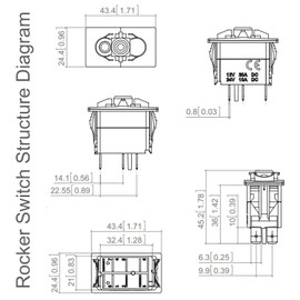 Rocker Switch 3Pin with Text “NAV Lights”, Black with Blue Lens. Contura III, Fits Car-ling, Cole Hersee, Blue seas,Contura III