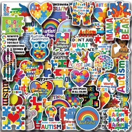 50PCS Autism Awareness Stickers Motivational Aesthetic Stickers Pack Laptop Vinyl Waterproof Stickers Aesthetic Decals