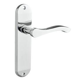 Designer Levers - Capri Contemporary Design Lever Door Handle - 1 Pair - Polished Chrome - Latch Door Handle - 180 x 40mm - Interior Use