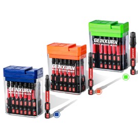 Geinxurn Impact Square Screwdriver Bits Set,45 Pcs 2" Magnetic (SQ1/SQ2/SQ3) S2 Steel Multi Driver Bits with Storage Colorful Box